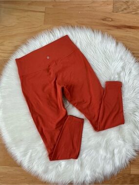 lululemon Double Thick High Waist Burnt Orange Align Leggings Size 12